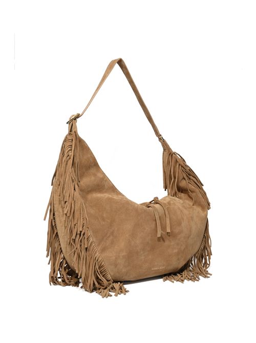 Borsa Isola Peach Fringe Large a spalla in suede ORCIANI | B02226 PFGBIS